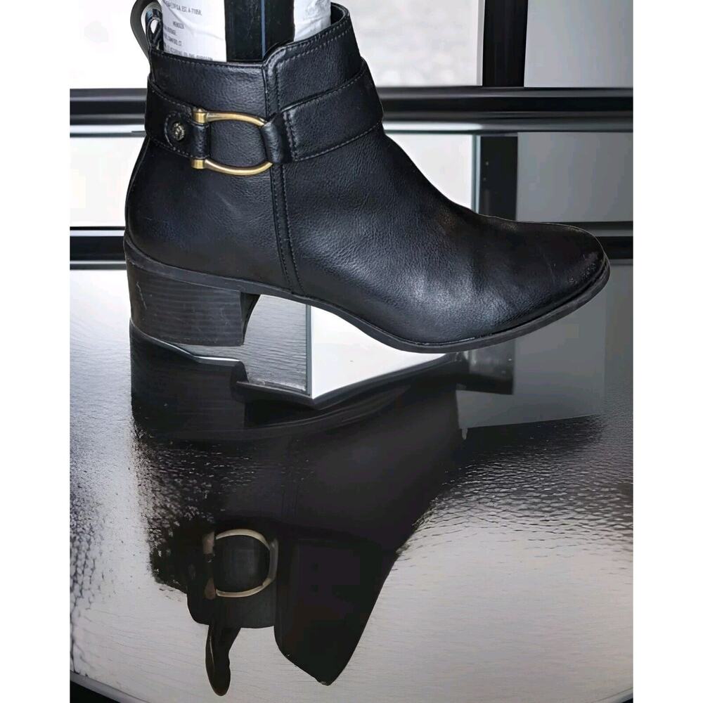 Anne Klein Ankle Boots Womens Size 7.5 Jeannie Black Vegan Booties Pixie Roper